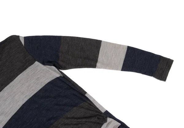 Plantation Washed Wool Striped Knit Top K-172208_004