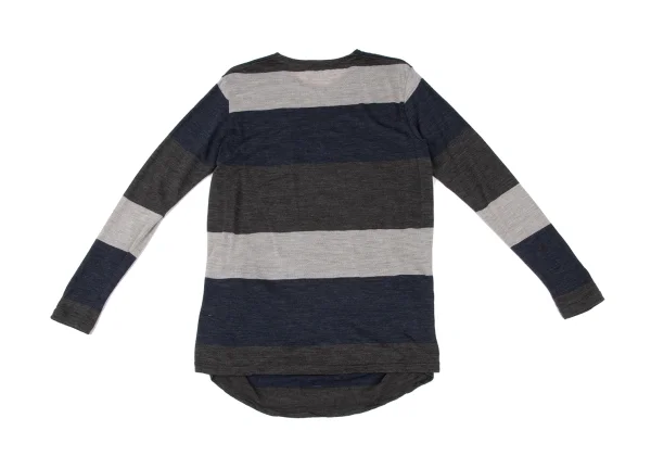 Plantation Washed Wool Striped Knit Top K-172208_010