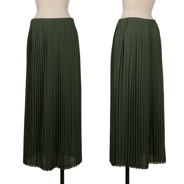 TOMORROWLAND Hem Cutting Accordion Pleated Skirt Green 36 K-172215_001