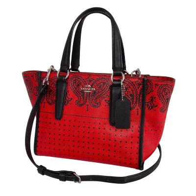 COACH Paisley Dot Printed 2way Leather Bag