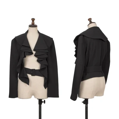 COMME des GARCONS Wool Design Collar Belted Short Jacket