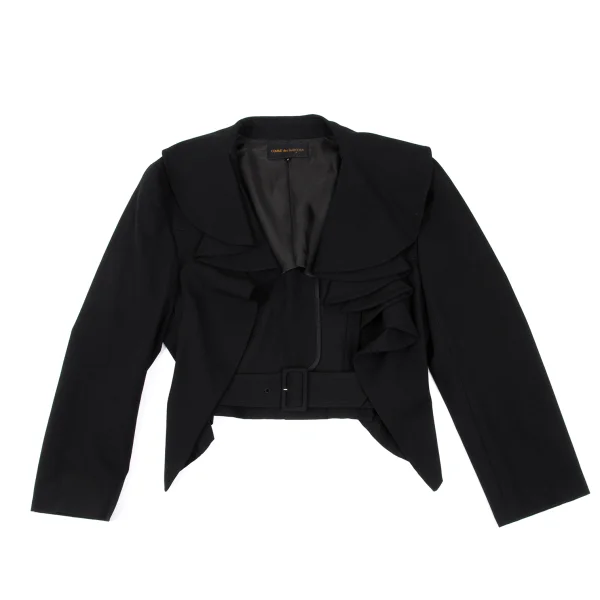 COMME des GARCONS Wool Design Collar Belted Short Jacket K-172219_002