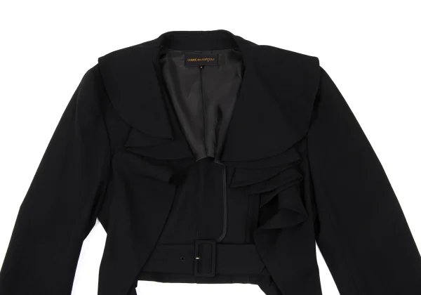 COMME des GARCONS Wool Design Collar Belted Short Jacket K-172219_003