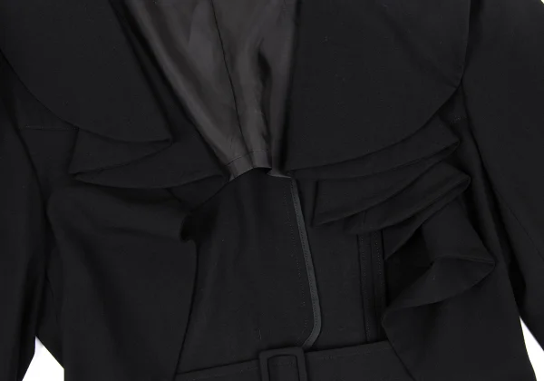 COMME des GARCONS Wool Design Collar Belted Short Jacket K-172219_005