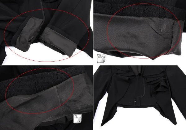 COMME des GARCONS Wool Design Collar Belted Short Jacket K-172219_010