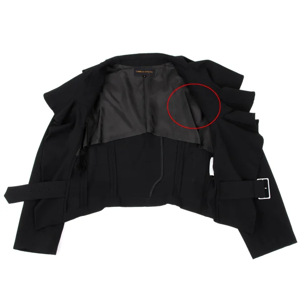 COMME des GARCONS Wool Design Collar Belted Short Jacket K-172219_012