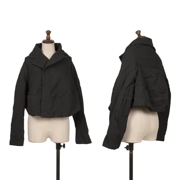 COMME des GARCONS Poly Hook-fastened Wide Short Jacket Black XS K-172220_001
