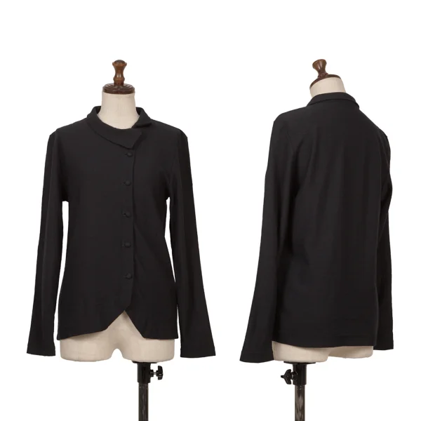 COMME des GARCONS Wool Asymmetry Design Knit Shirt Navy S-M K-172224_001