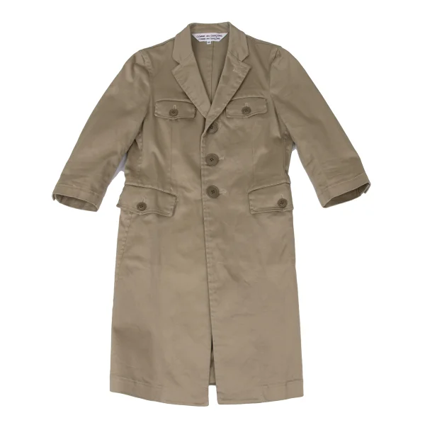 COMME des GARCONS Cotton Blend 3/4 Sleeve Stretch Long Jacket K-172230_002