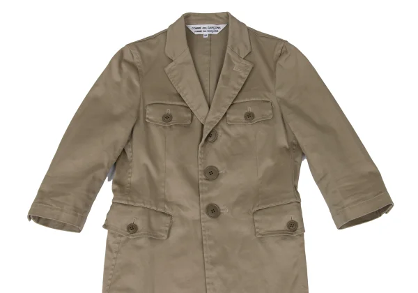 COMME des GARCONS Cotton Blend 3/4 Sleeve Stretch Long Jacket K-172230_003
