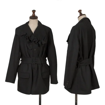 tricot COMME des GARCONS Wool Blend Design Collar Belted Jacket