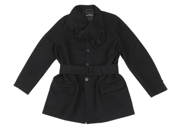 tricot COMME des GARCONS Wool Blend Design Collar Belted Jacket K-172232_002