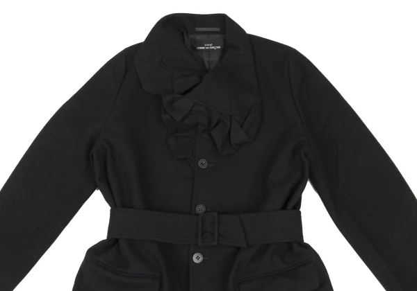 tricot COMME des GARCONS Wool Blend Design Collar Belted Jacket K-172232_003