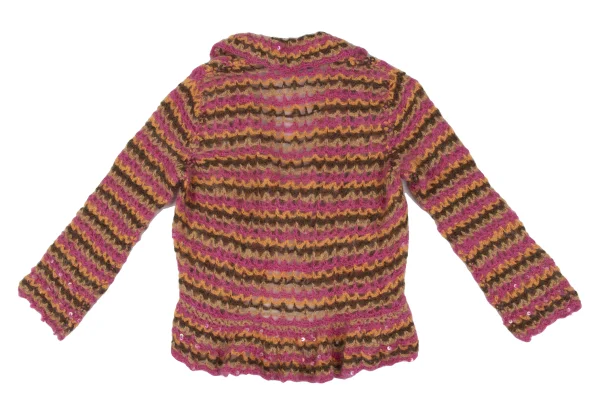 tricot COMME des GARCONS Sequin-embellished Buttonless Low-gauge Knit Jacket K-172233_009