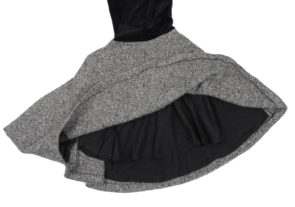 COMME des GARCONS NOIR Velour Switching Asymmetrical Halter-neck Dress K-172234_007