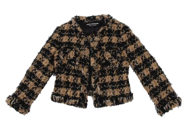 JUNYA WATANABE COMME des GARCONS Houndstooth Tweed Buttonless Jacket K-172241_002