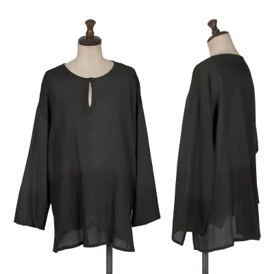 ISSEY MIYAKE PERMANENTE Wool Checker Skipper Sheer Top