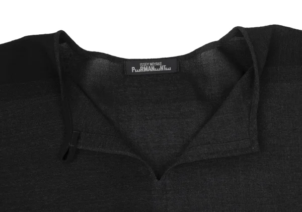 ISSEY MIYAKE PERMANENTE Wool Checker Skipper Sheer Top K-172277_006