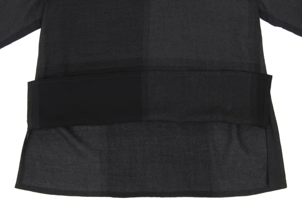 ISSEY MIYAKE PERMANENTE Wool Checker Skipper Sheer Top K-172277_010