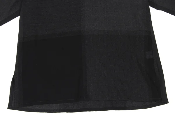 ISSEY MIYAKE PERMANENTE Wool Checker Skipper Sheer Top K-172277_012