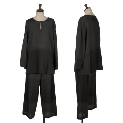 ISSEY MIYAKE PERMANENTE Wool Checker Sheer Top & Pants