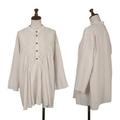Plantation Shirred Striped Pullover Blouse