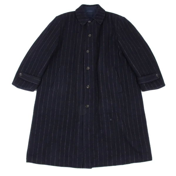 COMME des GARCONS HOMME Different Materials Reversible Balmacaan Coat Navy M K-172284_001