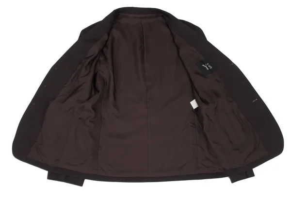 Y's for men ウールギャバトラックジャケット ワイズY's ウールギャバテーラードジャケット 茶M位 (K-172285)