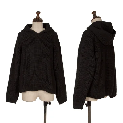 Y's Low Gauge Wool Hooded Knit Sweater