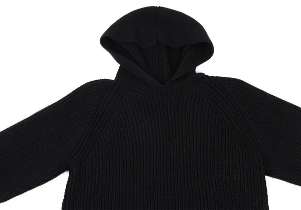 Y's Low Gauge Wool Hooded Knit Sweater K-172286_003