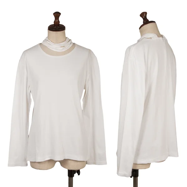 Y's Cotton Neck Strap Design T-shirt White S-M K-172288_001