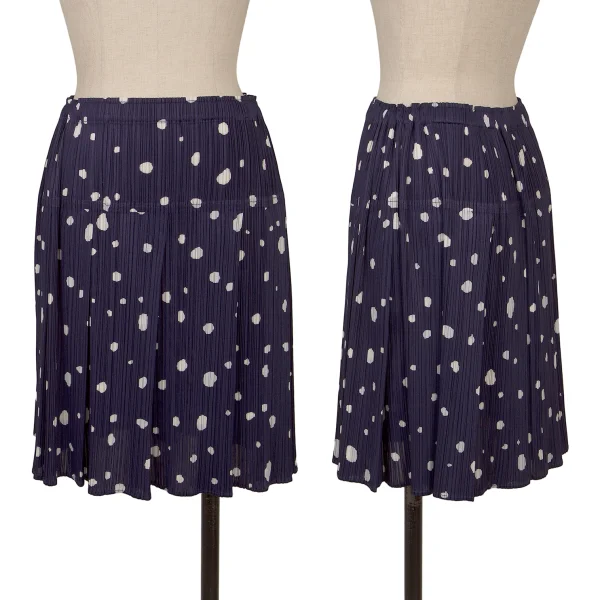 PLEATS PLEASE Hand Drawn Dot Print Pleated Mini Skirt Purple 3 K-172296_001