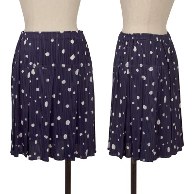 PLEATS PLEASE Hand Drawn Dot Print Pleated Mini Skirt