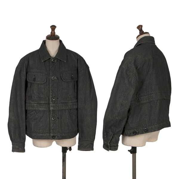 ISSEY SPORT Zip-Detachable 2-Way Denim Jacket Black M K-172302_001