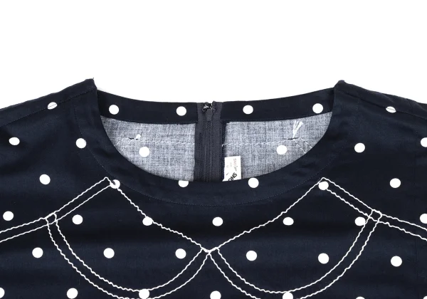 COMME des GARCONS Trompe-l'œil Stitch Dot Print 2D Dress K-172304_004