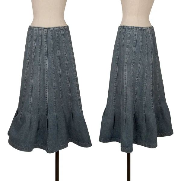 tricot COMME des GARCONS Tuck Switching Denim Skirt  Indigo M K-172305_001