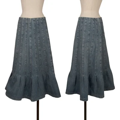 tricot COMME des GARCONS Tuck Switching Denim Skirt