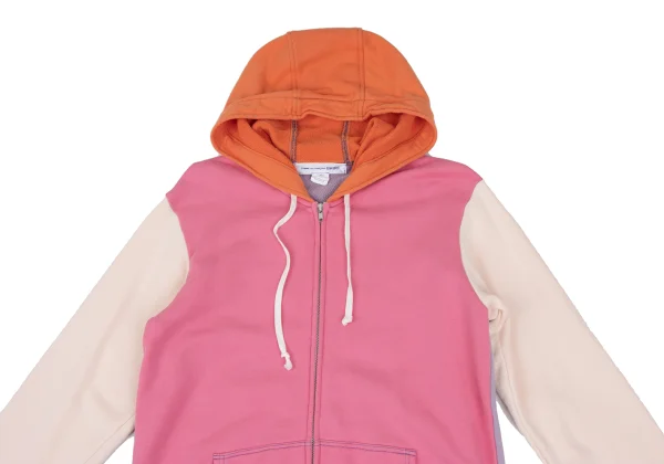 COMME des GARCONS SHIRT Back Logo Print Color-Block Zip-Up Hoodie K-172308_002