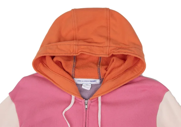 COMME des GARCONS SHIRT Back Logo Print Color-Block Zip-Up Hoodie K-172308_003