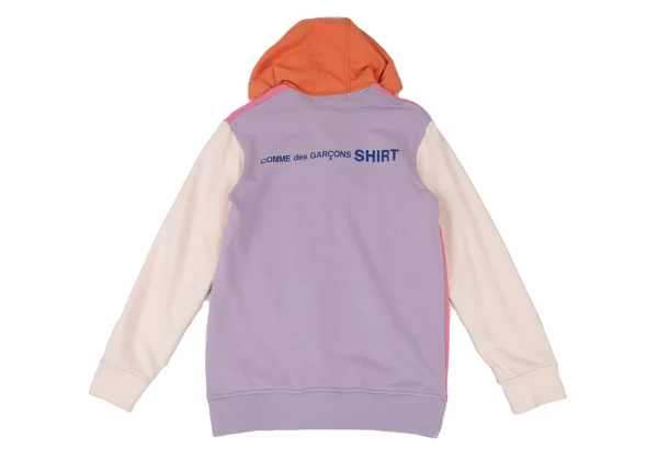 COMME des GARCONS SHIRT Back Logo Print Color-Block Zip-Up Hoodie K-172308_015