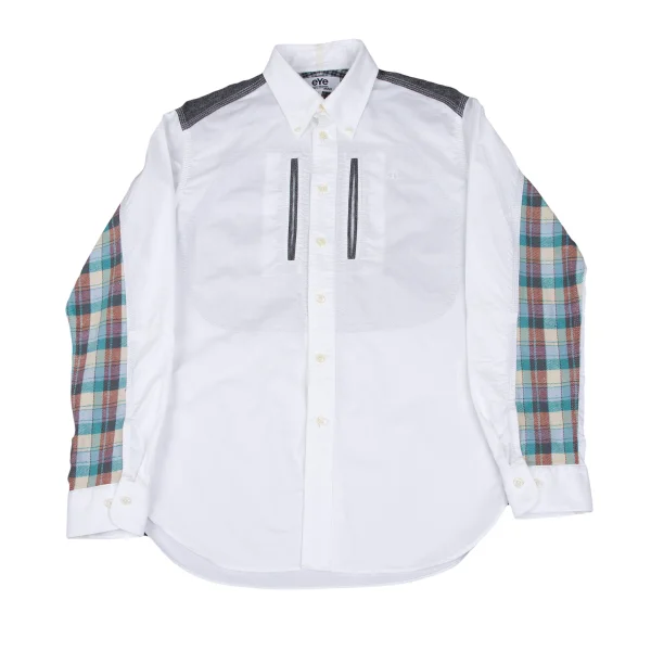 eYe JUNYA WATANABE MAN Checker Switching Button-Down Shirt White,Grey L K-172309_001