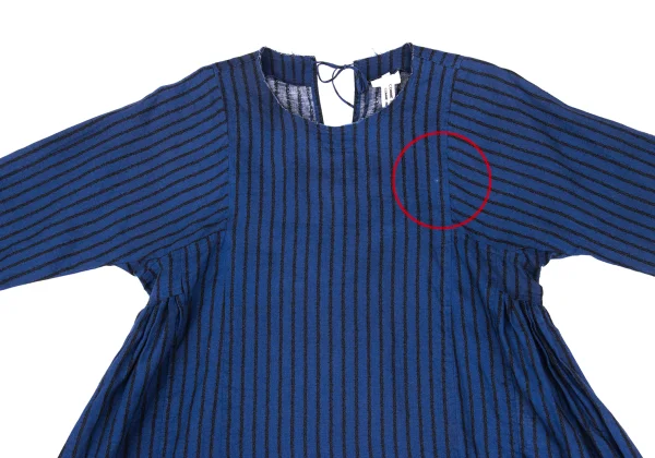 COMME des GARCONS Linen Stripe Flare Blouse K-172310_003