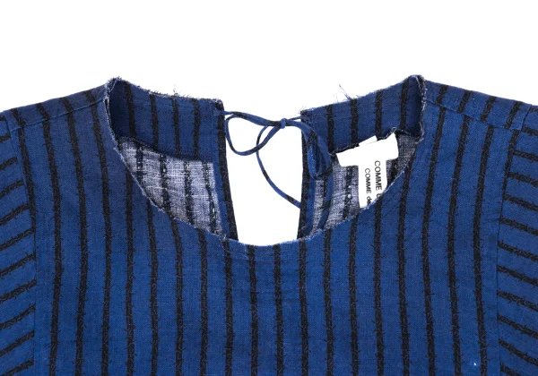 COMME des GARCONS Linen Stripe Flare Blouse K-172310_005