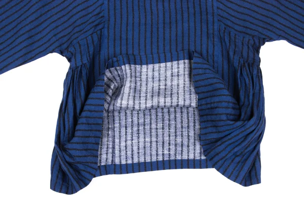 COMME des GARCONS Linen Stripe Flare Blouse K-172310_010