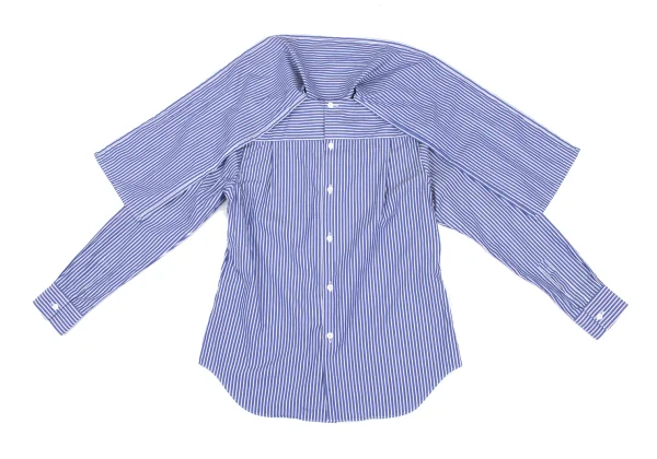 COMME des GARCONS Back Opening Shawl Collar Striped Shirt K-172311_011