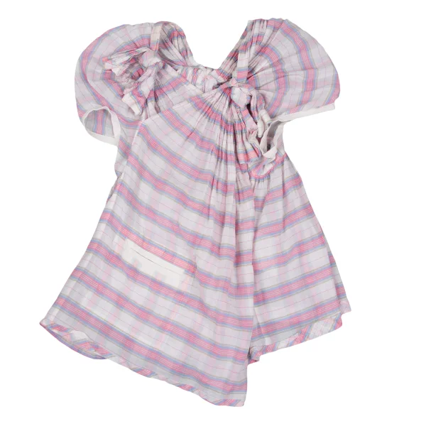 tricot COMME des GARCONS Knot Design Check Sleeveless Blouse K-172312_002