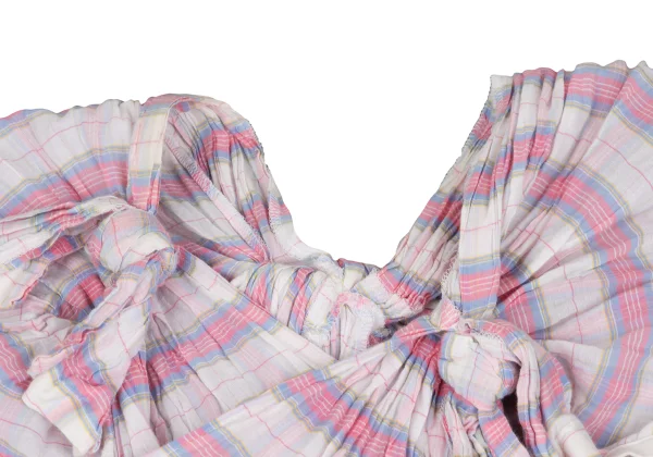 tricot COMME des GARCONS Knot Design Check Sleeveless Blouse K-172312_004