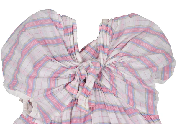 tricot COMME des GARCONS Knot Design Check Sleeveless Blouse K-172312_012