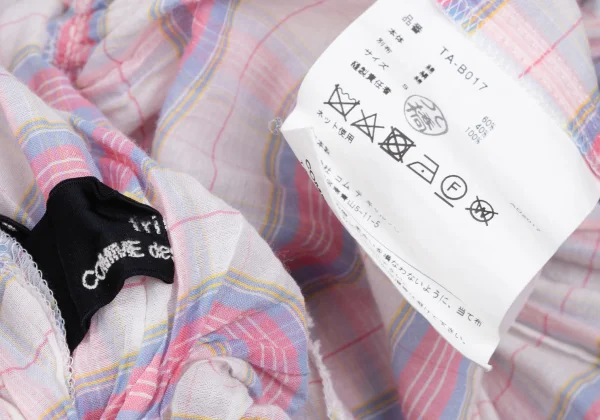 tricot COMME des GARCONS Knot Design Check Sleeveless Blouse K-172312_017