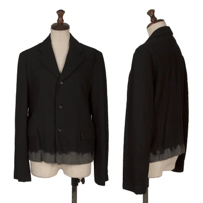 COMME des GARCONS Wool Blend Hem Bleached Notched Lapel Jacket